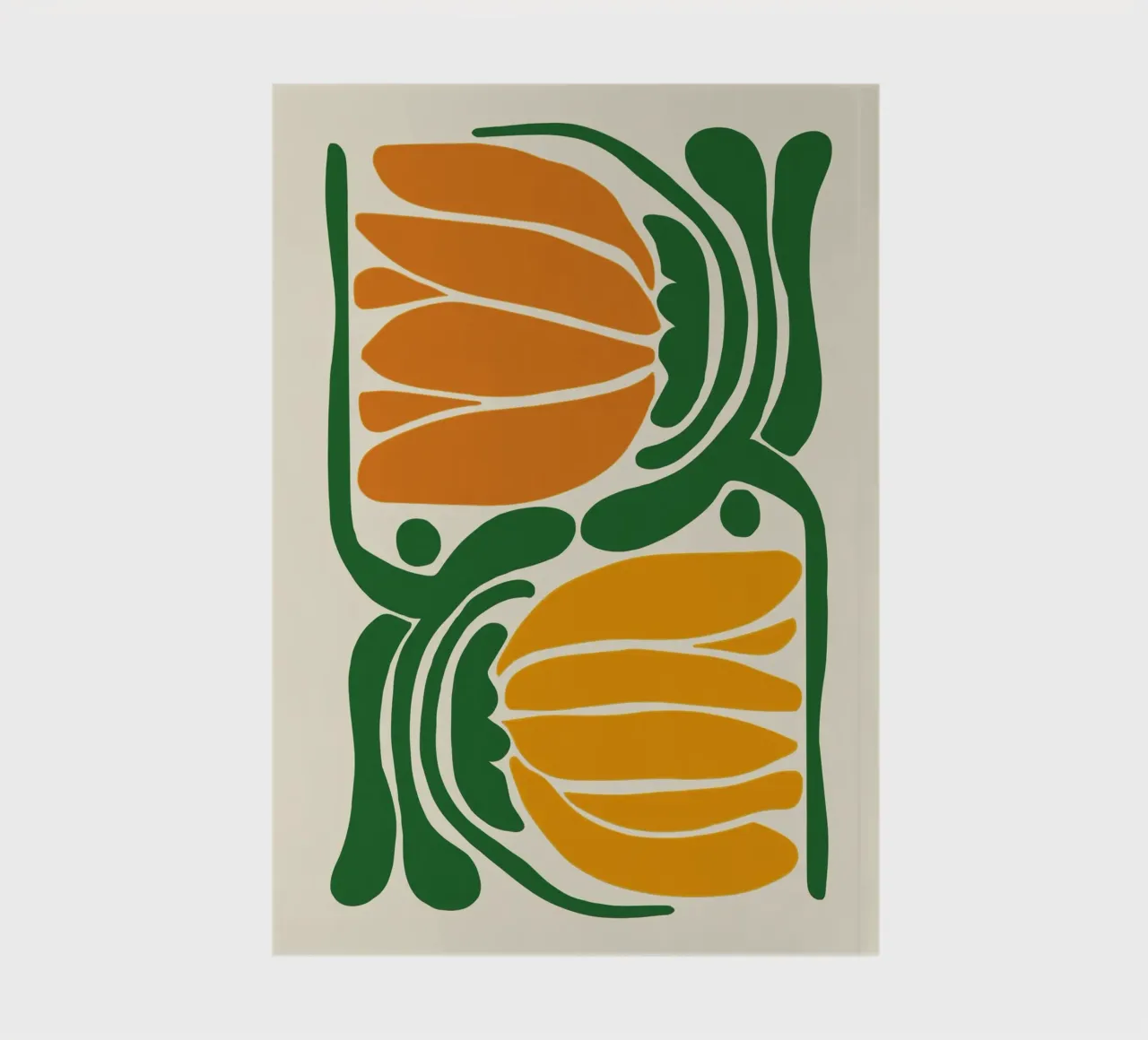 Botanical abstraction in green and orange notebook by Autofocus