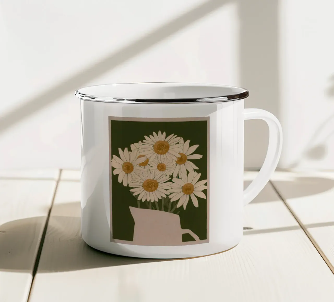 Fiori di margherita tazza in smalto da M.A.Z.U.N.