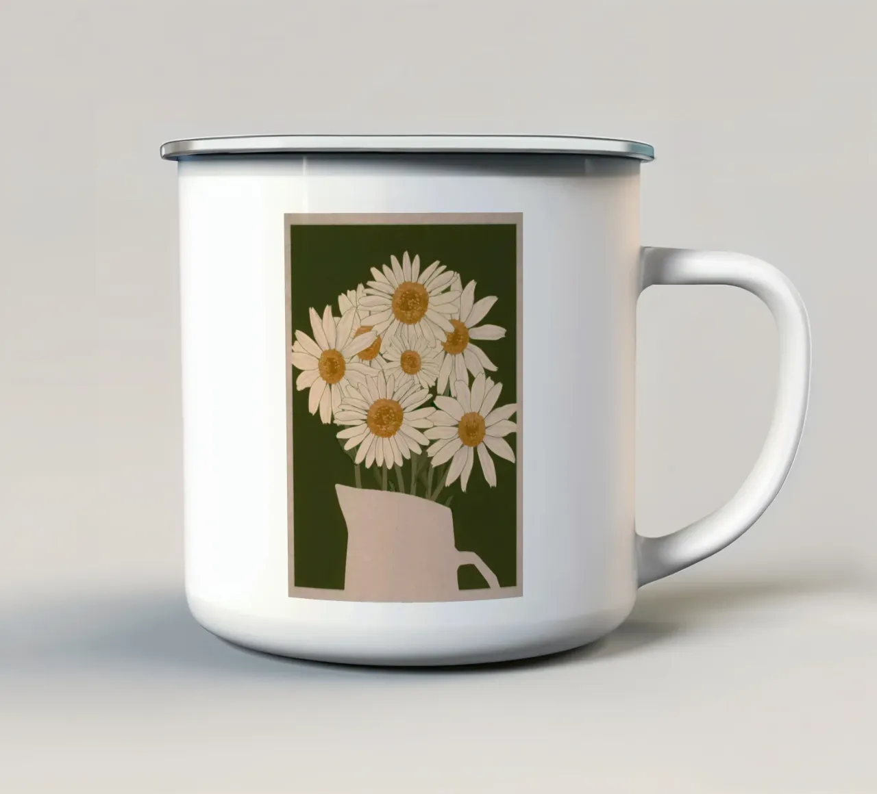 Fiori di margherita tazza in smalto da M.A.Z.U.N.