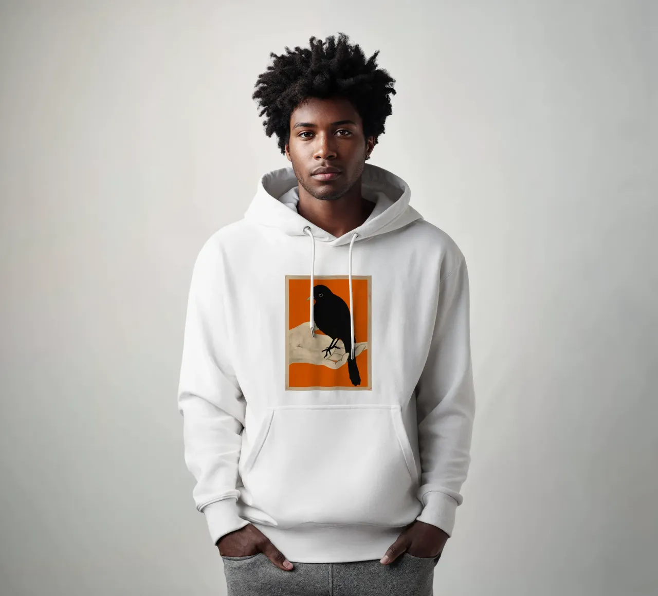 Uccello in mano felpa con cappuccio da M.A.Z.U.N.