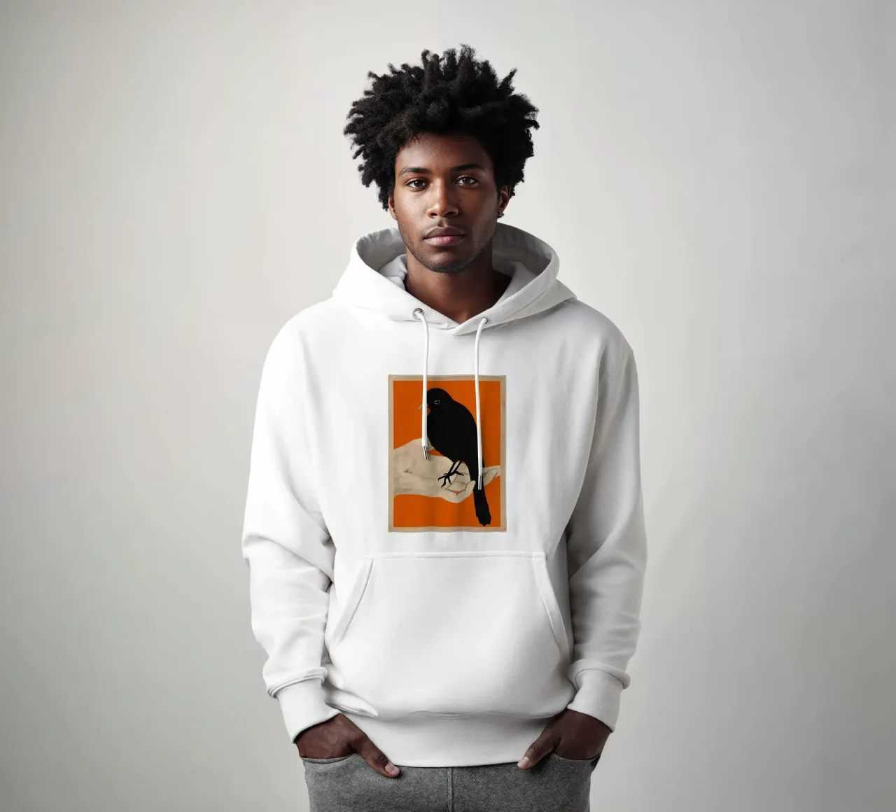 Uccello in mano felpa con cappuccio da M.A.Z.U.N.