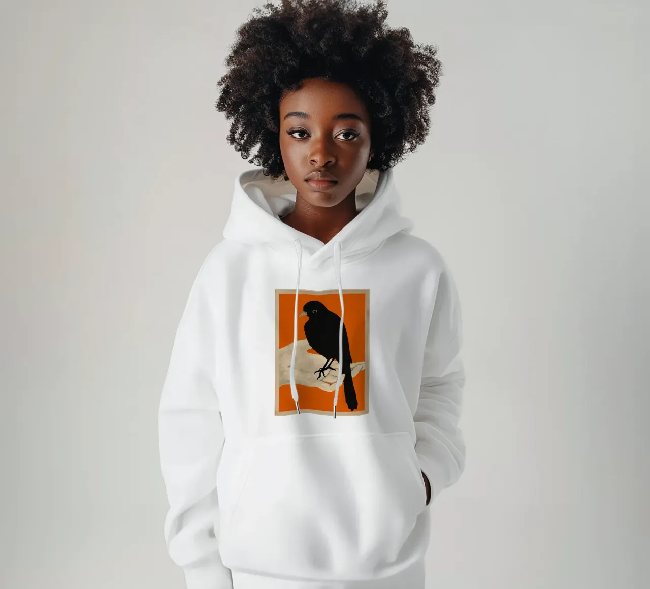 Uccello in mano felpa con cappuccio da M.A.Z.U.N.