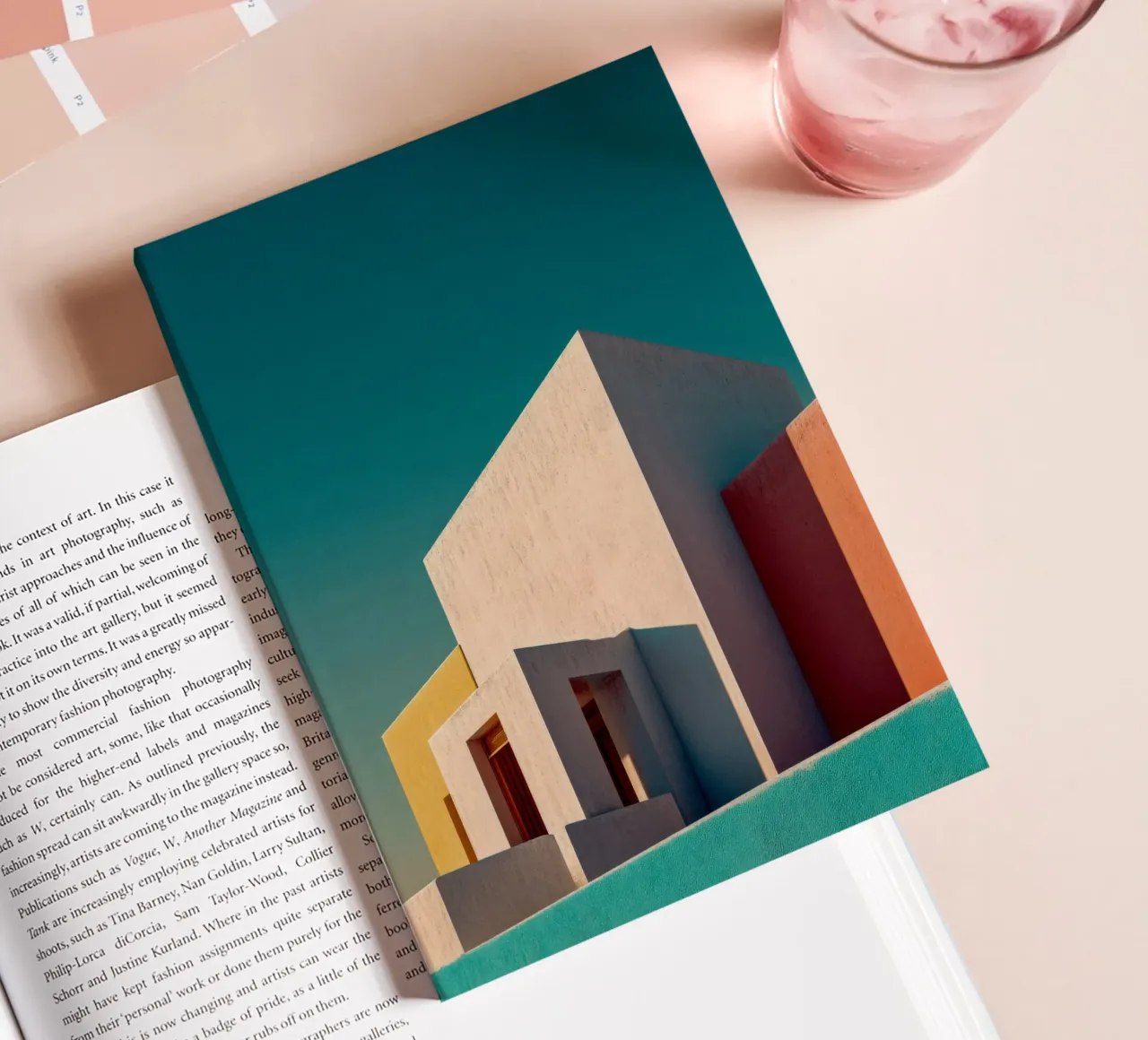 Poster design minimalist geometric architecture colours notebook by Affiches Minimalistes