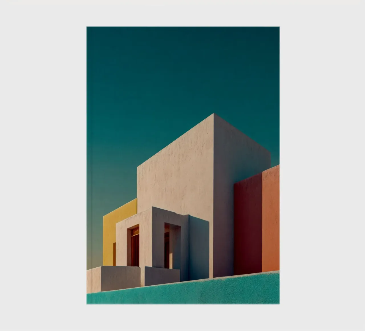 Poster design minimalist geometric architecture colours notebook by Affiches Minimalistes