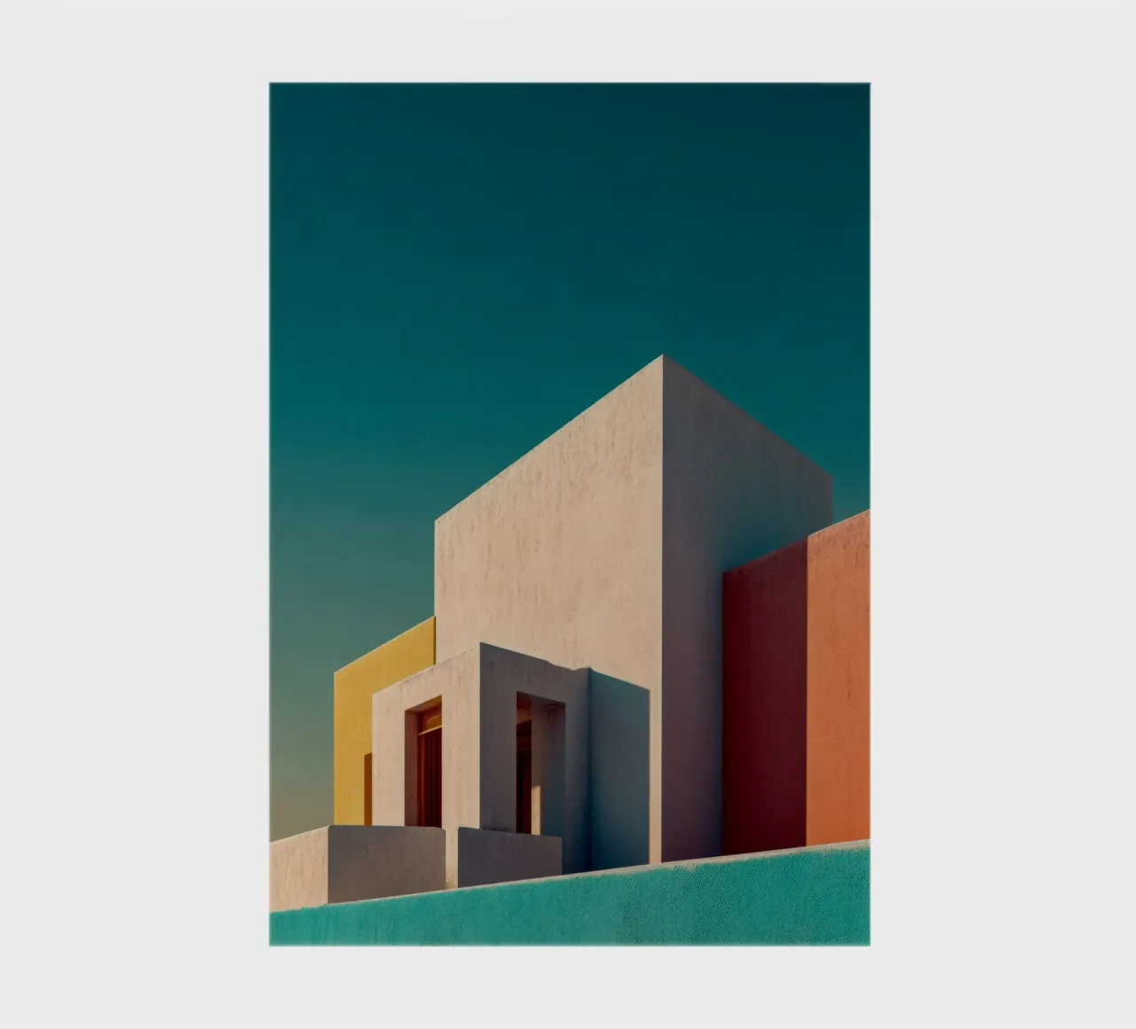 Poster design minimalist geometric architecture colours notebook by Affiches Minimalistes