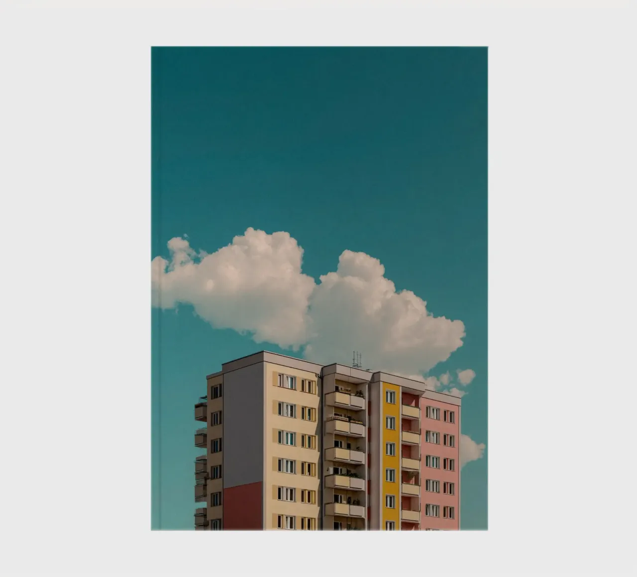 Modern urban architecture poster - Colourful building notebook by Affiches Minimalistes