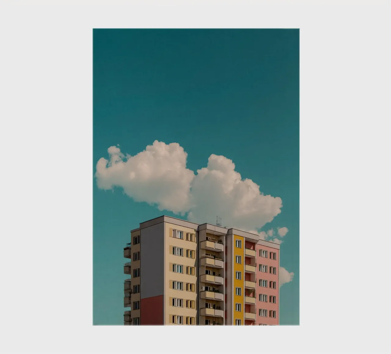 Modern urban architecture poster - Colourful building notebook by Affiches Minimalistes