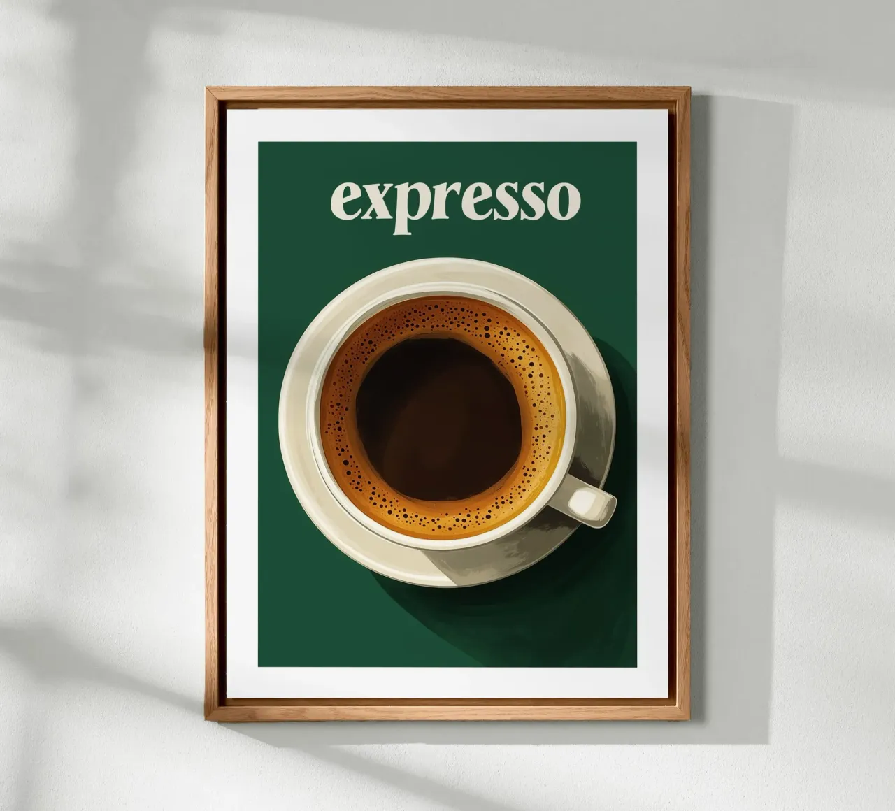 Espresso classico su verde intenso alluminio dibond da Spice & Spoon Studio