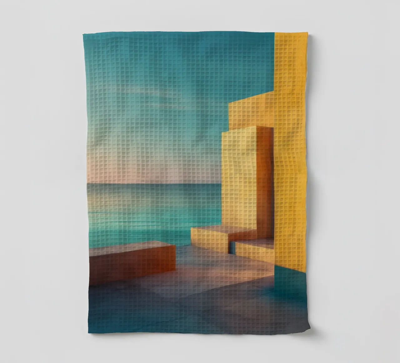 Affiche architecture méditerranéenne jaune torchon de Affiches Minimalistes