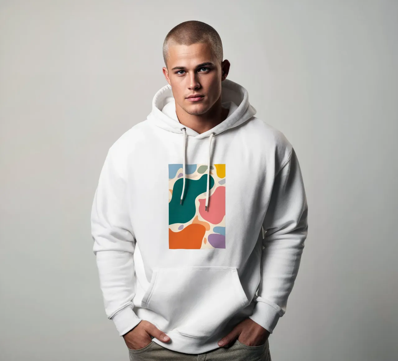 Collisione di colori in grassetto felpa con cappuccio da Sky Velour