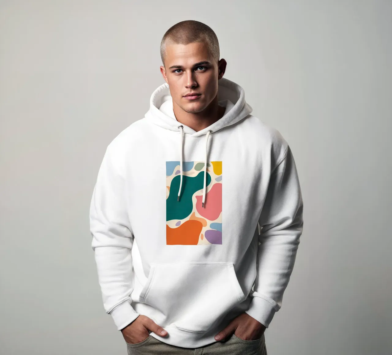 Collisione di colori in grassetto felpa con cappuccio da Sky Velour