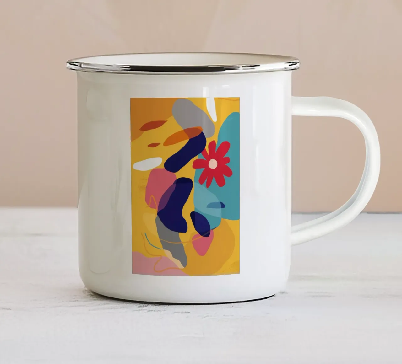 Scoppio floreale astratto tazza in smalto da Sky Velour