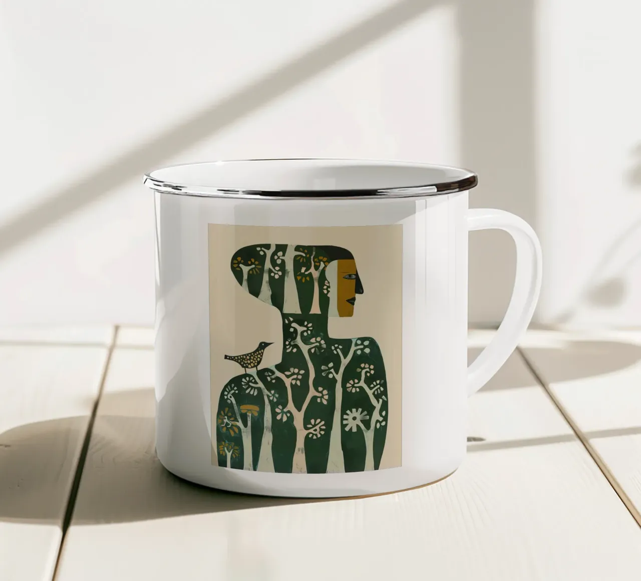 Foresta all'interno tazza in smalto da Sienna Atelier