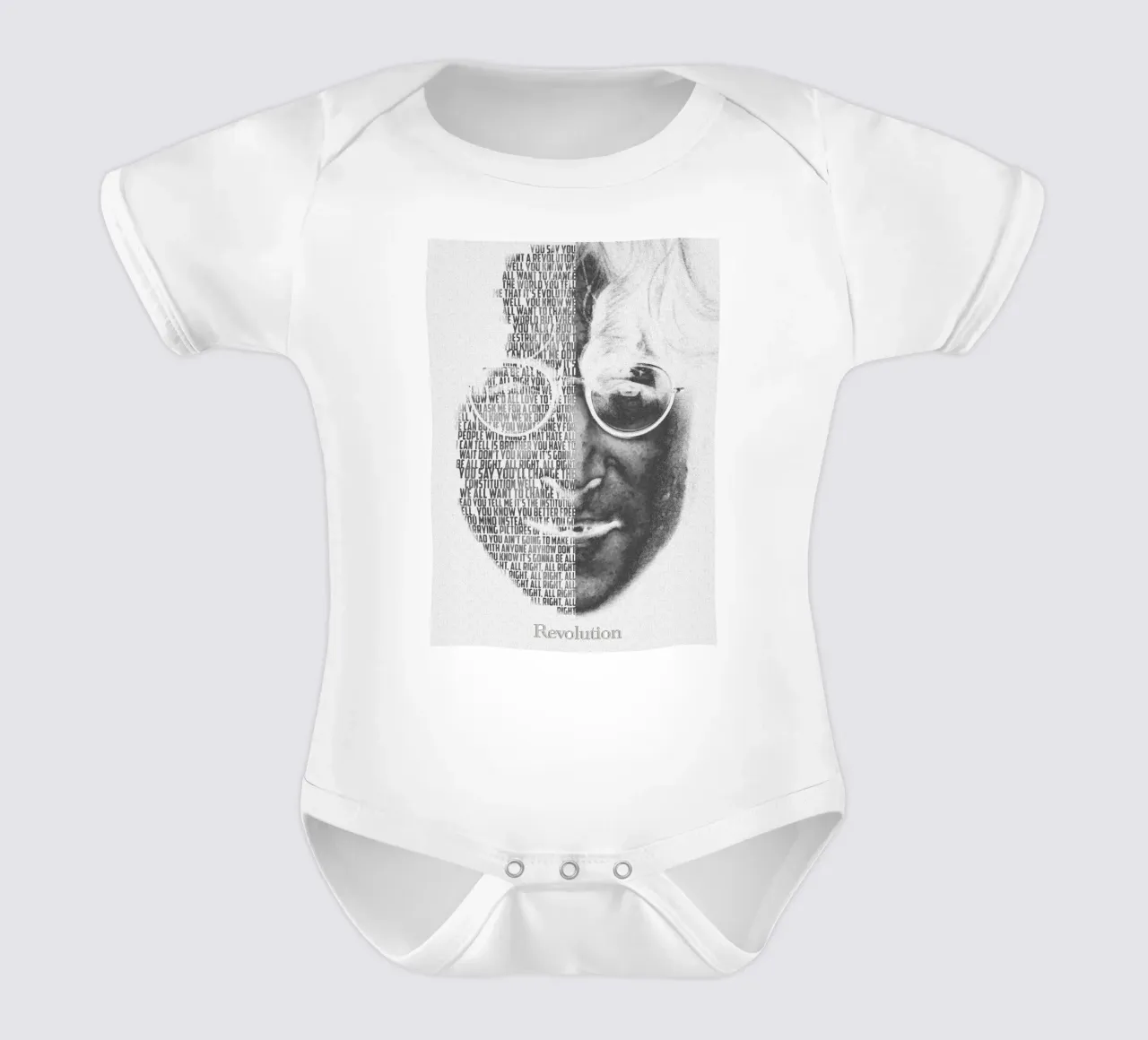 Revolution short-sleeve baby romper by Gunawan Rb
