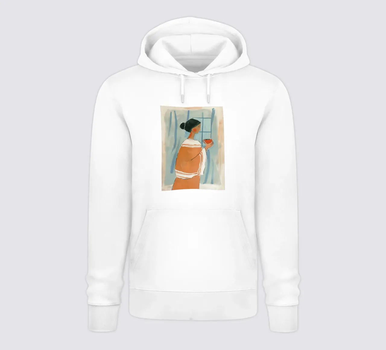 Donna con caffè felpa con cappuccio da Sienna Atelier