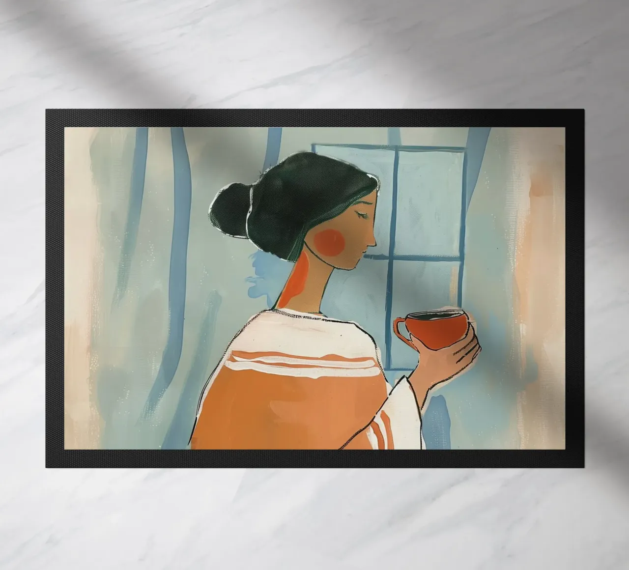 Donna con caffè zerbino da Sienna Atelier