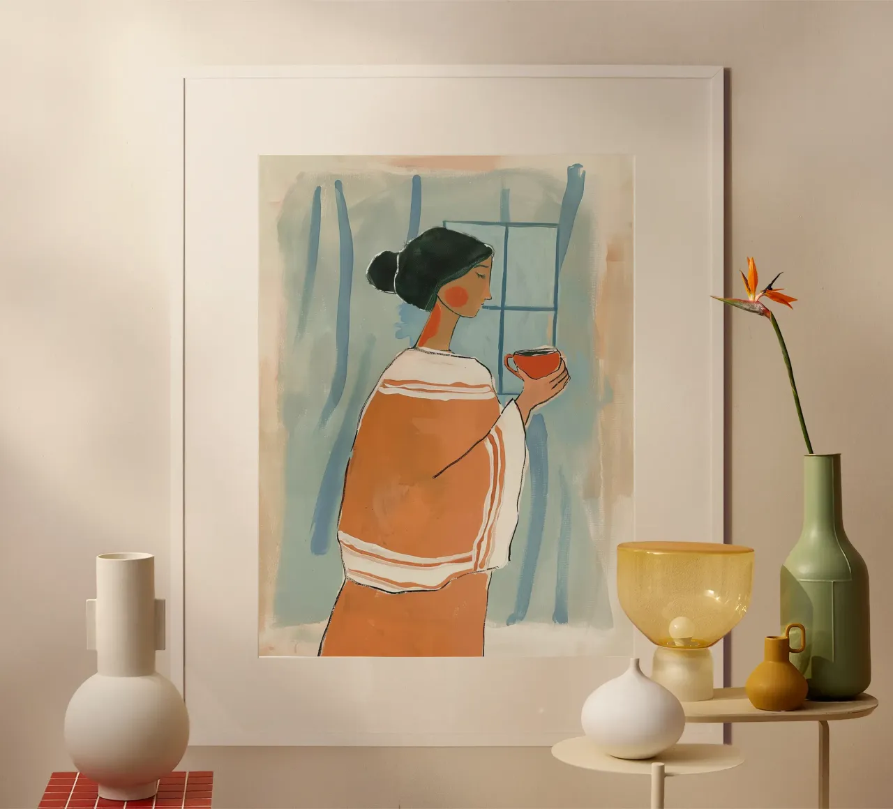 Donna con caffè poster da Sienna Atelier