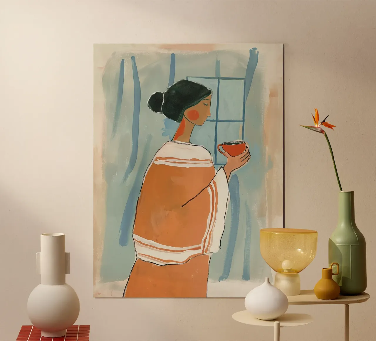 Donna con caffè poster da Sienna Atelier