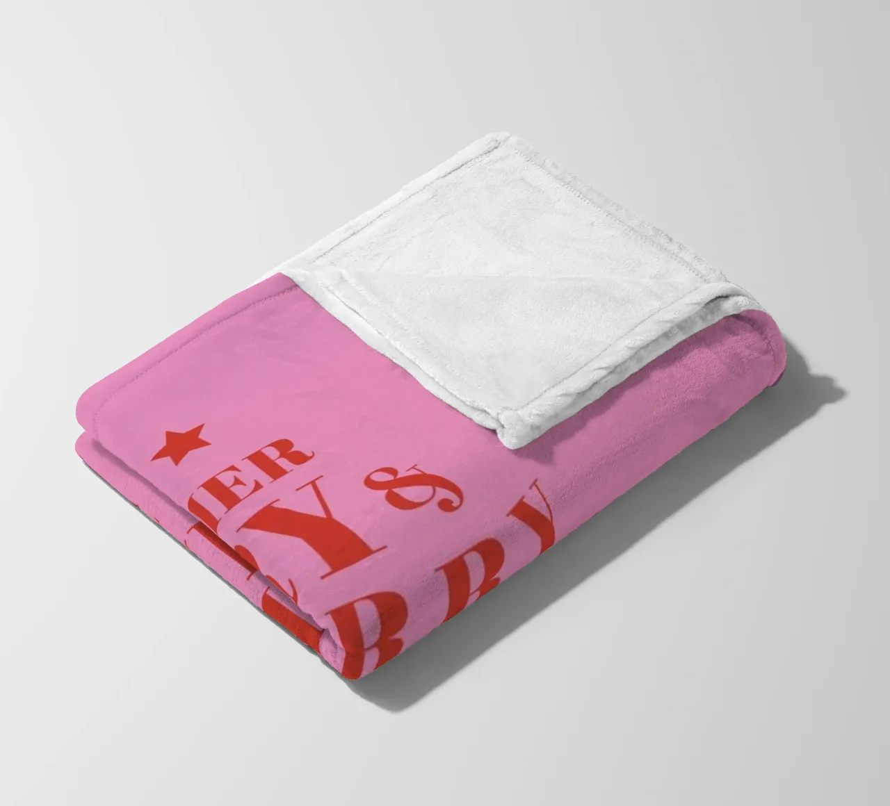 Rosa allegro e felice coperta in pile da janamossmann