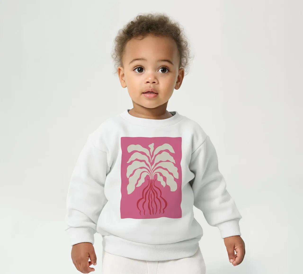 Minimal leaf and vase felpa neonato da Miho Art Studio