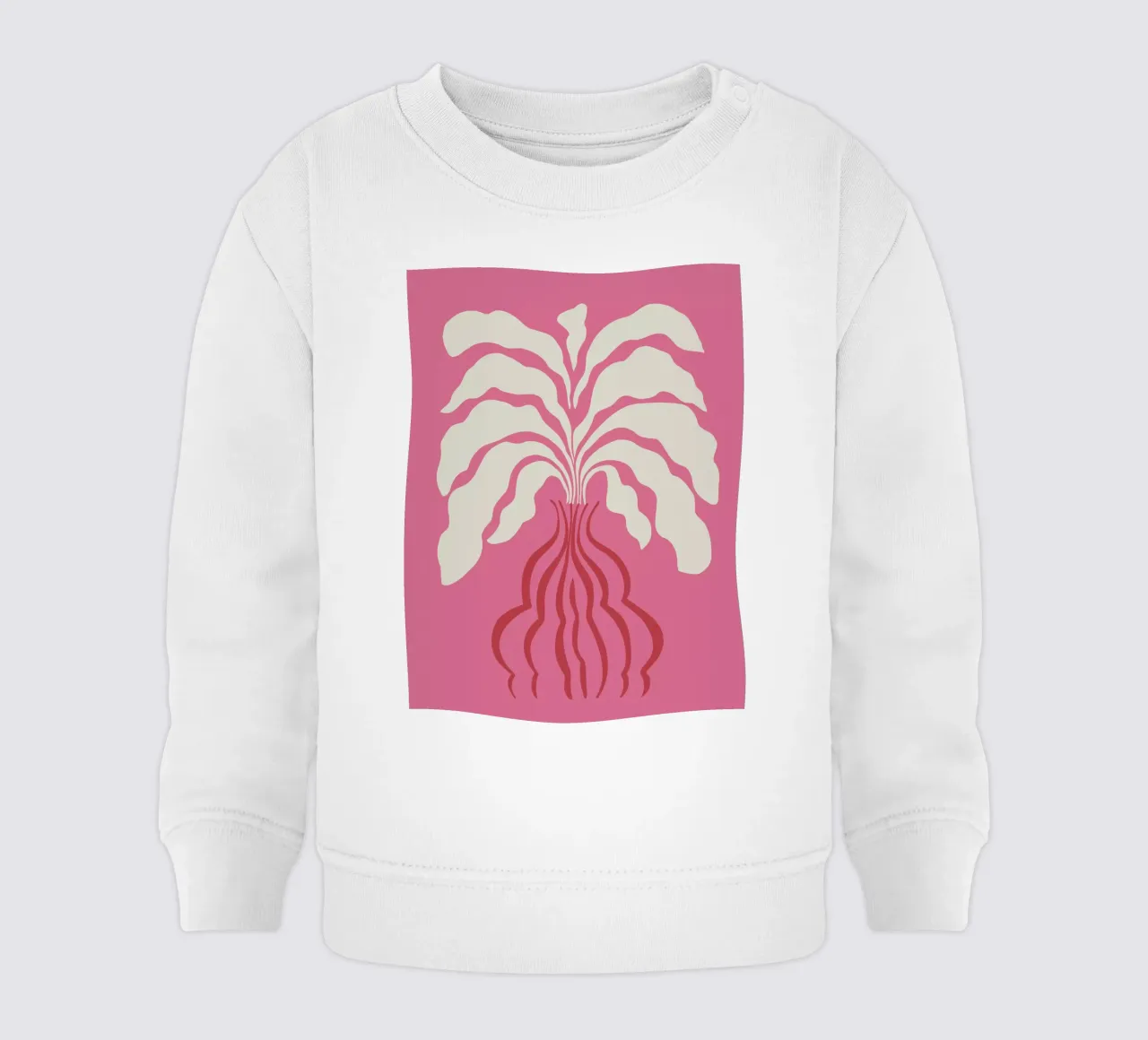 Minimal leaf and vase felpa neonato da Miho Art Studio