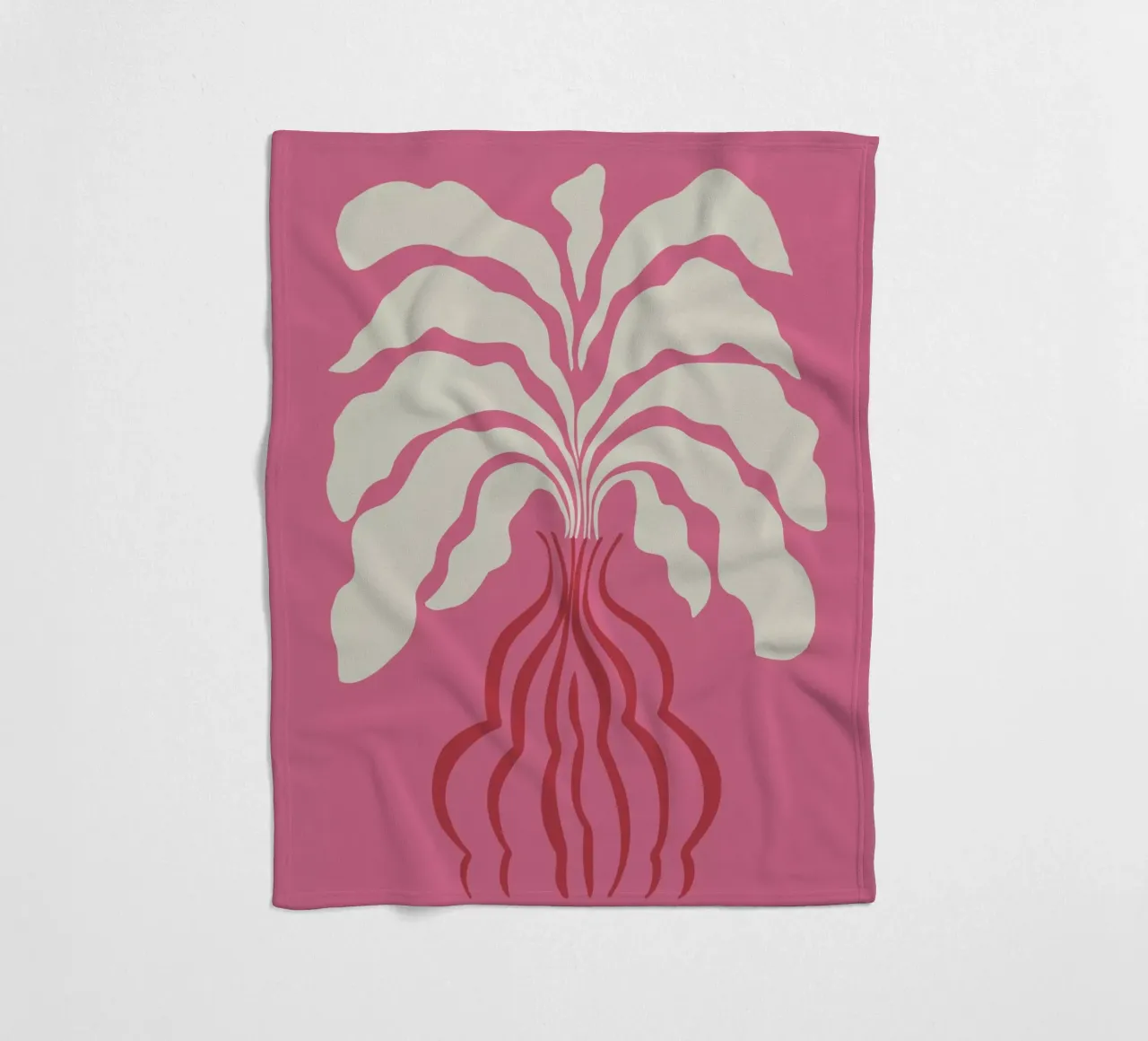 Minimal leaf and vase coperta in pile da Miho Art Studio