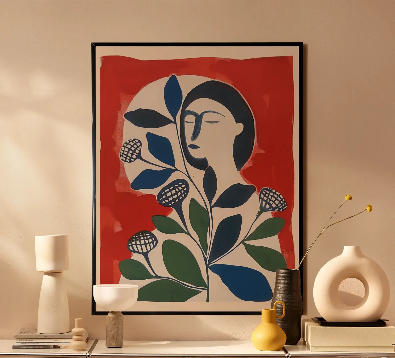 Abstract Woman with Flowers poster by Sienna Atelier
