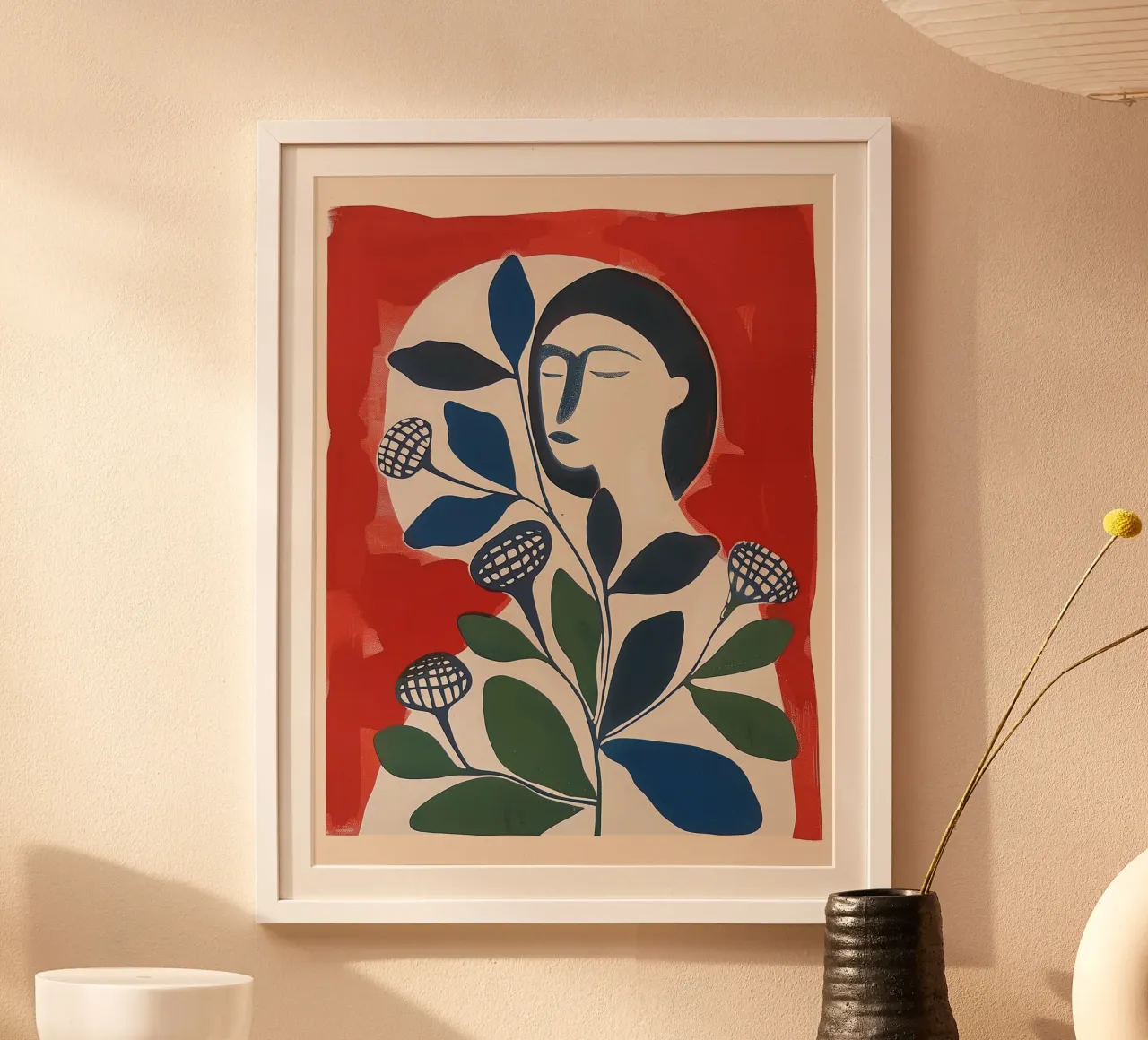 Abstract Woman with Flowers poster by Sienna Atelier