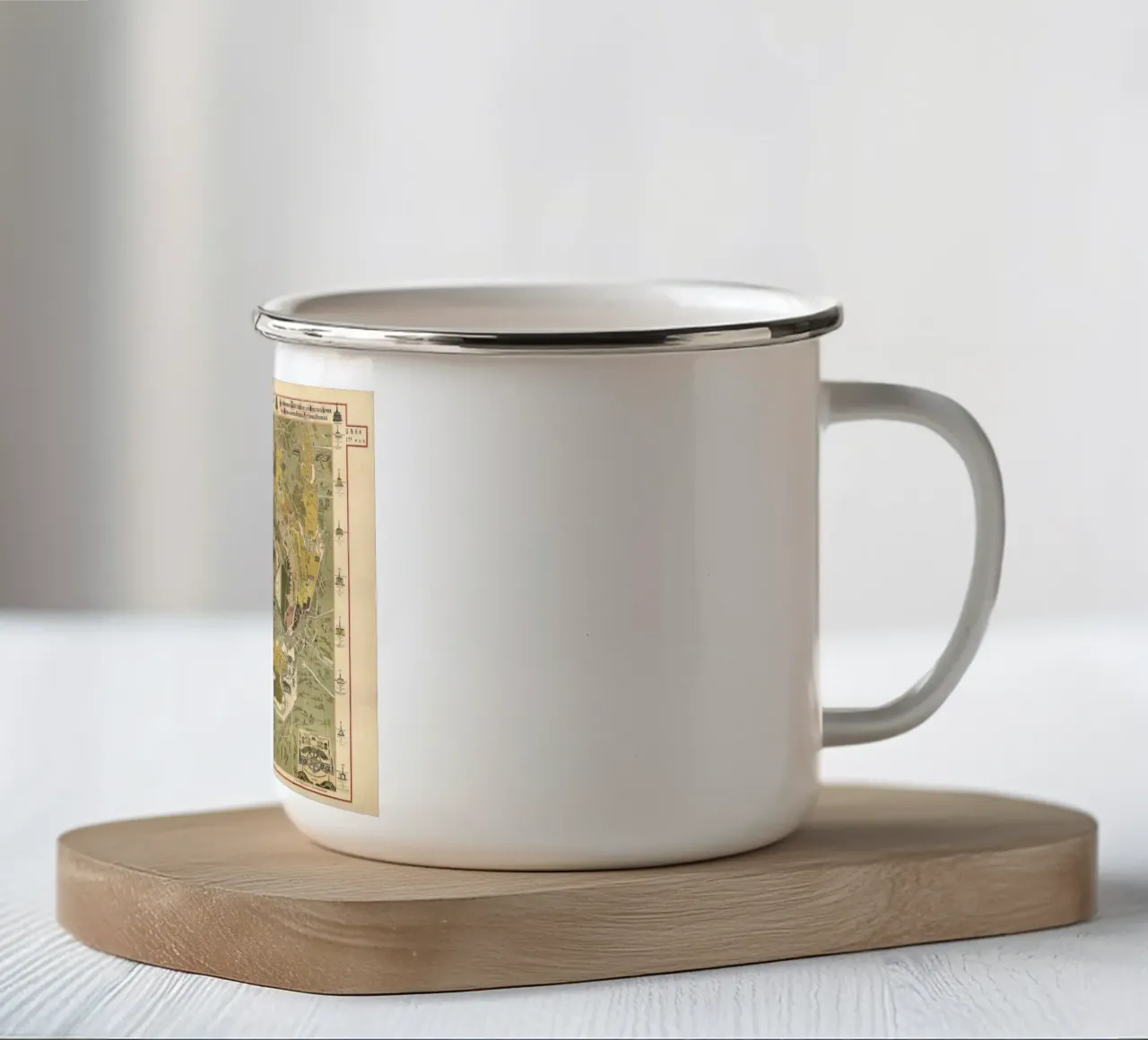 Mappa di Mosca - 1882 tazza in smalto da 100 Historical Maps