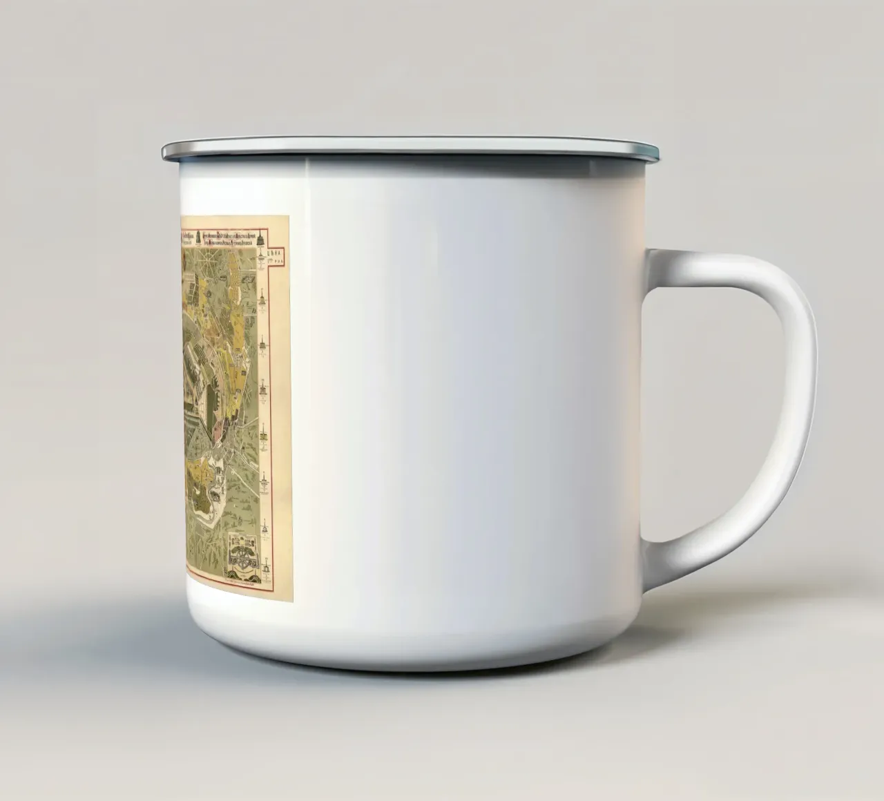 Mappa di Mosca - 1882 tazza in smalto da 100 Historical Maps