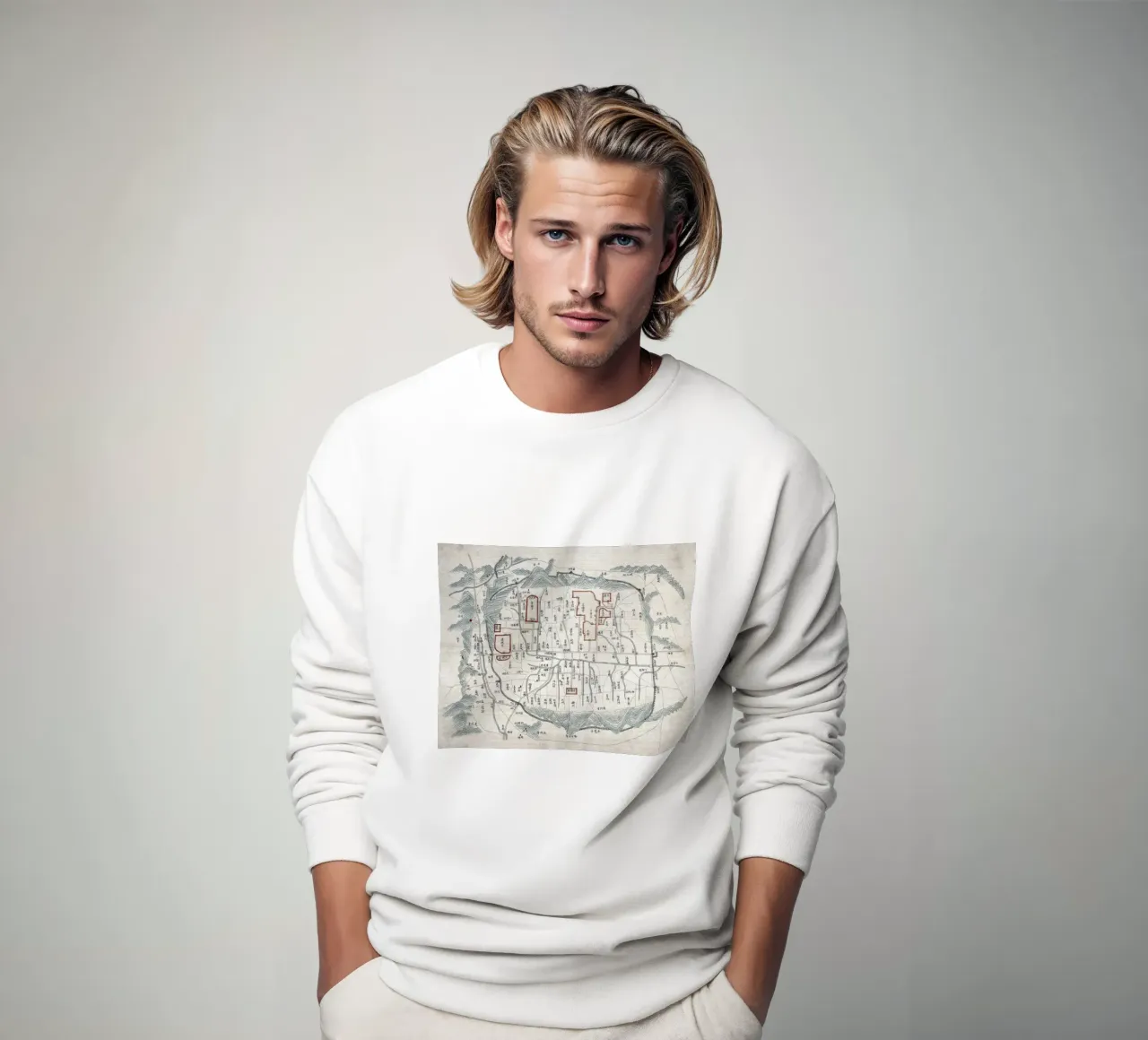 Mappa di Seul 1800 felpa da 100 Historical Maps