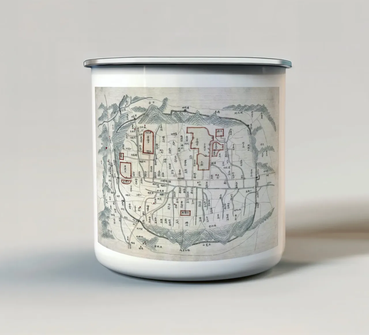 Mappa di Seul 1800 tazza in smalto da 100 Historical Maps