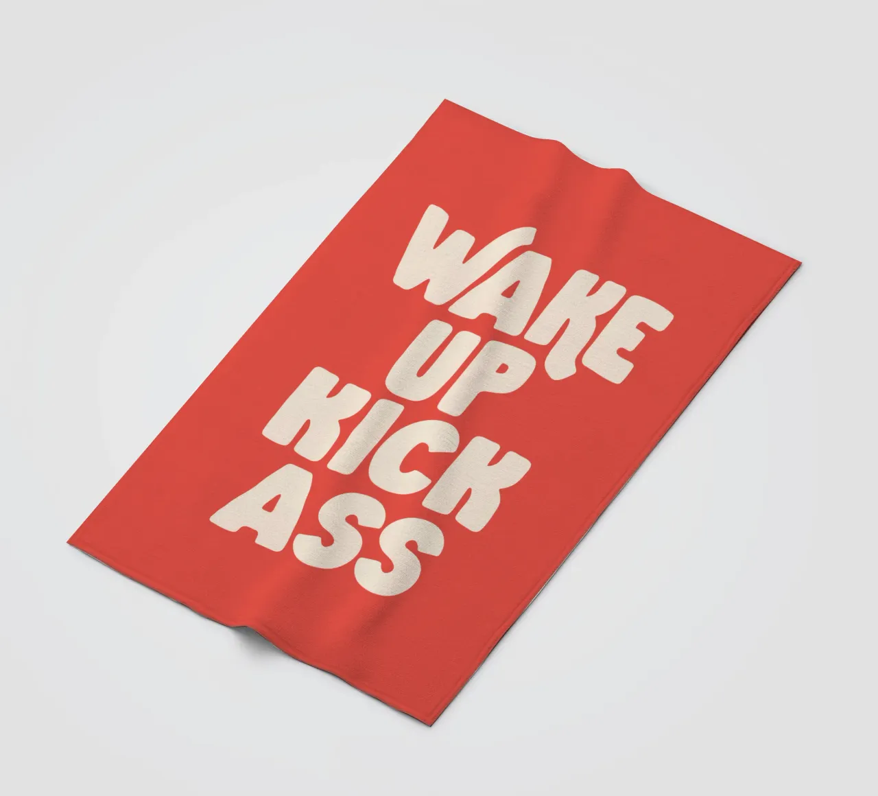 Wake Up Kick Ass Typography Design coperta in pile da THE MOTIVATED TYPE