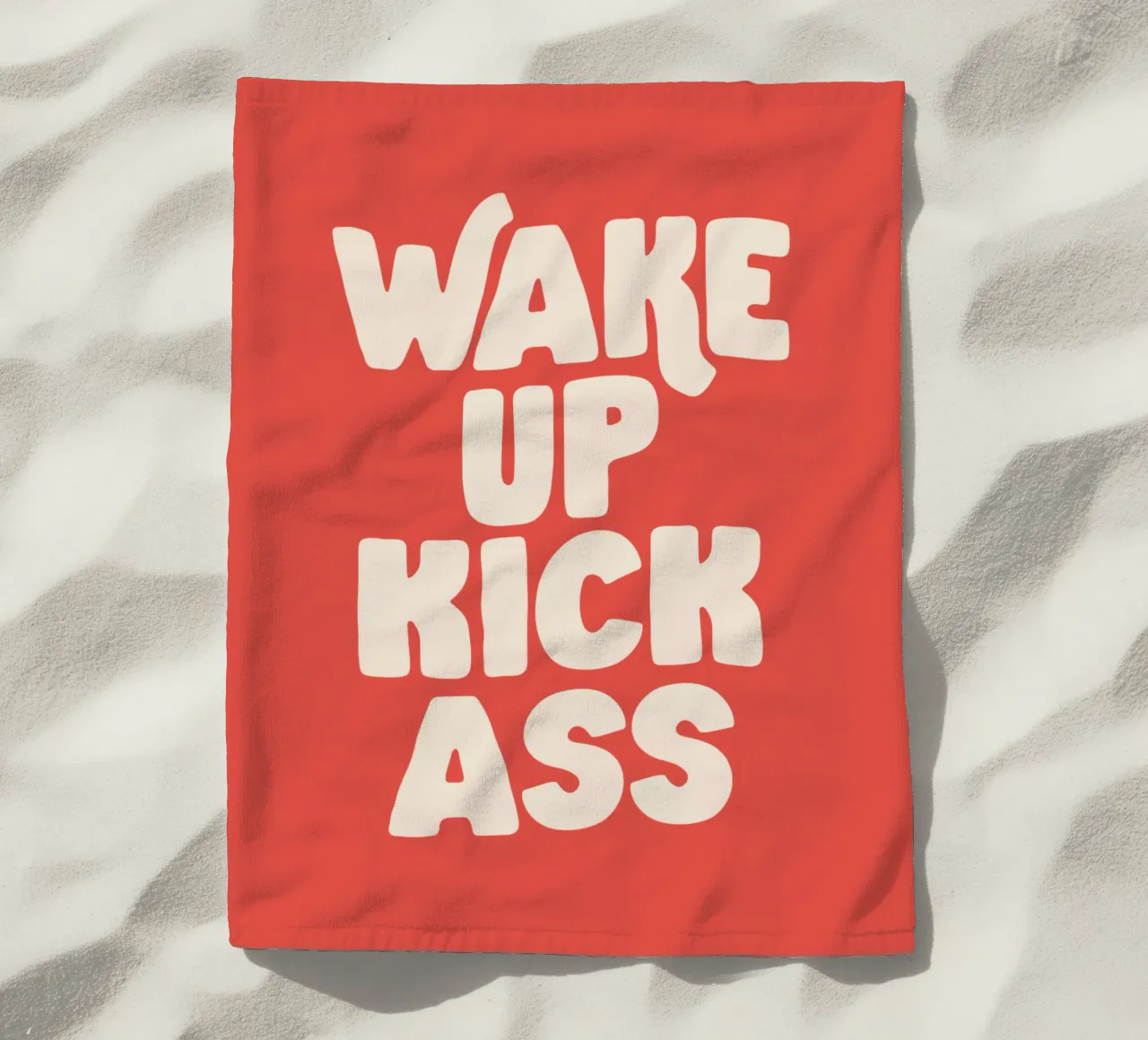 Wake Up Kick Ass Typography Design telo mare da THE MOTIVATED TYPE
