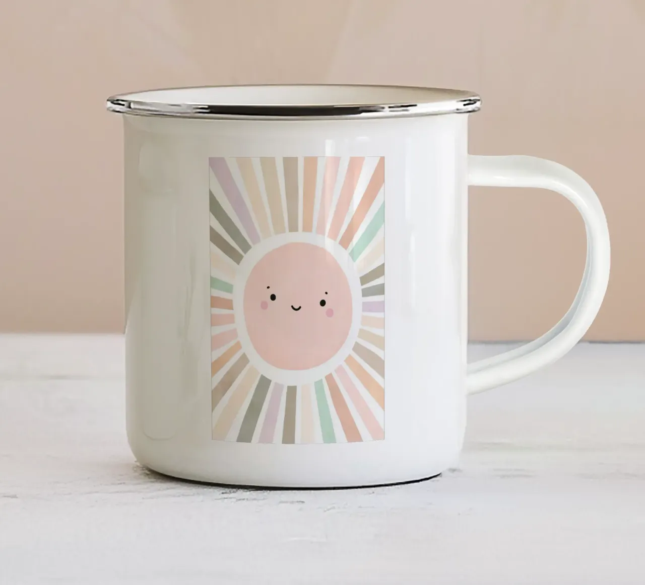 Sole sorridente tazza in smalto da Littleleo