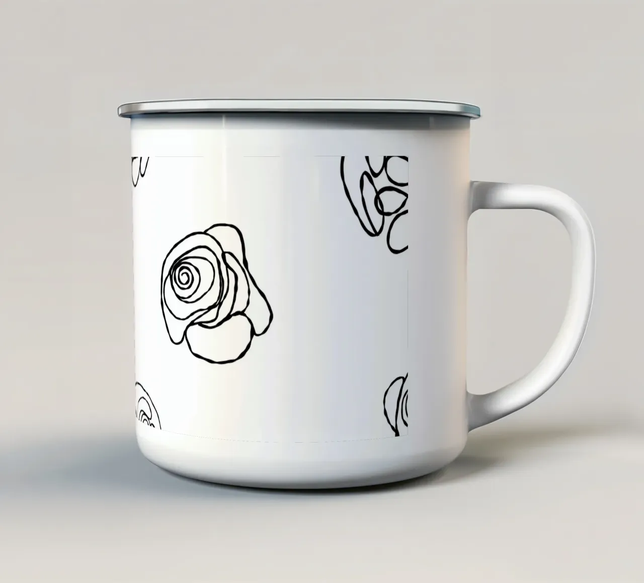 Rose semplici disegnate a mano tazza in smalto da GalerieGG