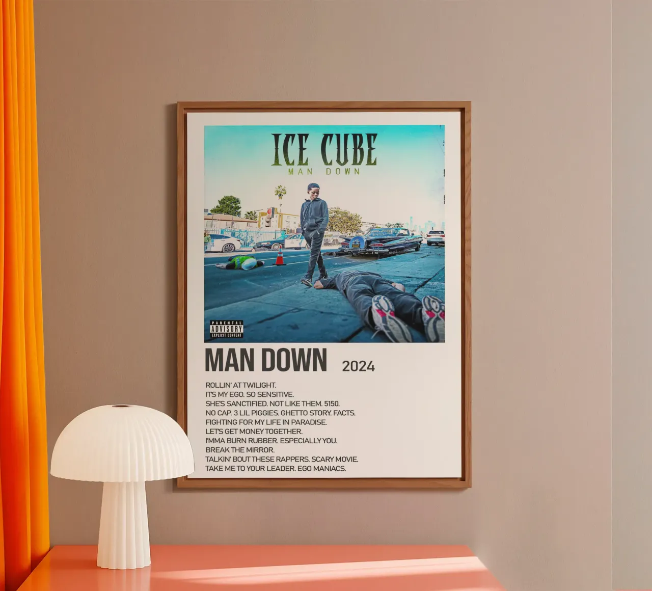 Ice Cube Man Down Tracklists alluminio dibond da Banda Neira