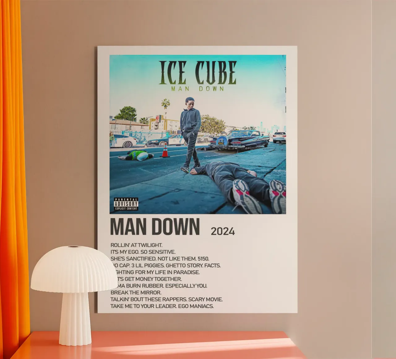 Ice Cube Man Down Tracklists alluminio dibond da Banda Neira