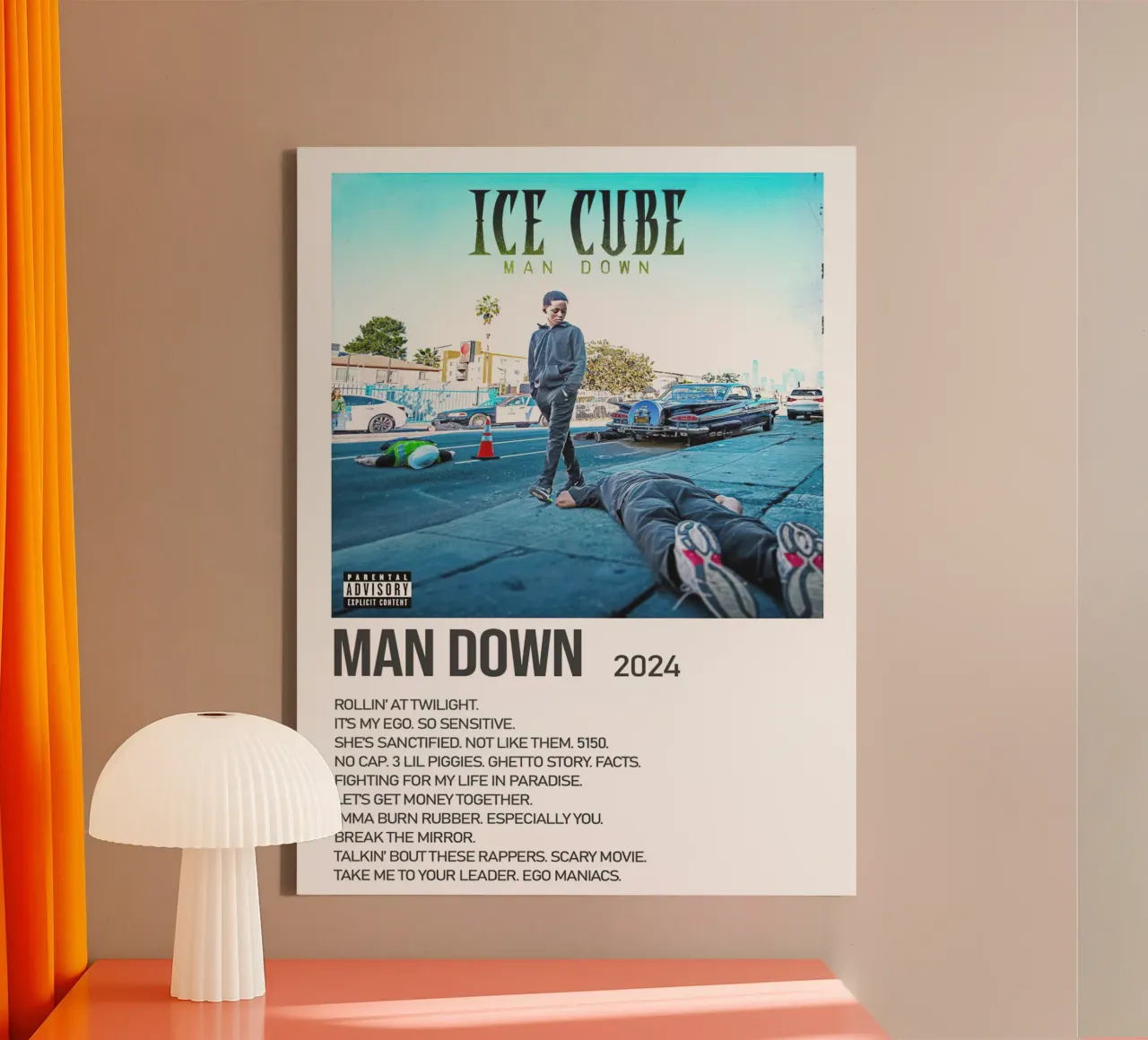 Ice Cube Man Down Tracklists canvas by Banda Neira