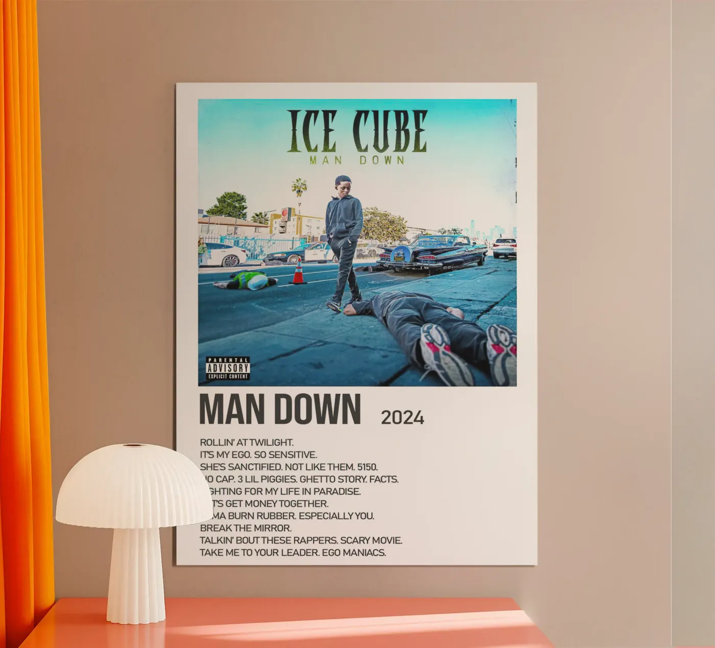 Ice Cube Man Down Tracklists poster da Banda Neira
