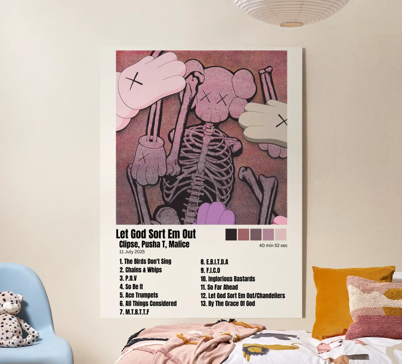 Clipse,Pusha T,Malice Let God Sort Em Out Tracklists plexiglass da Banda Neira