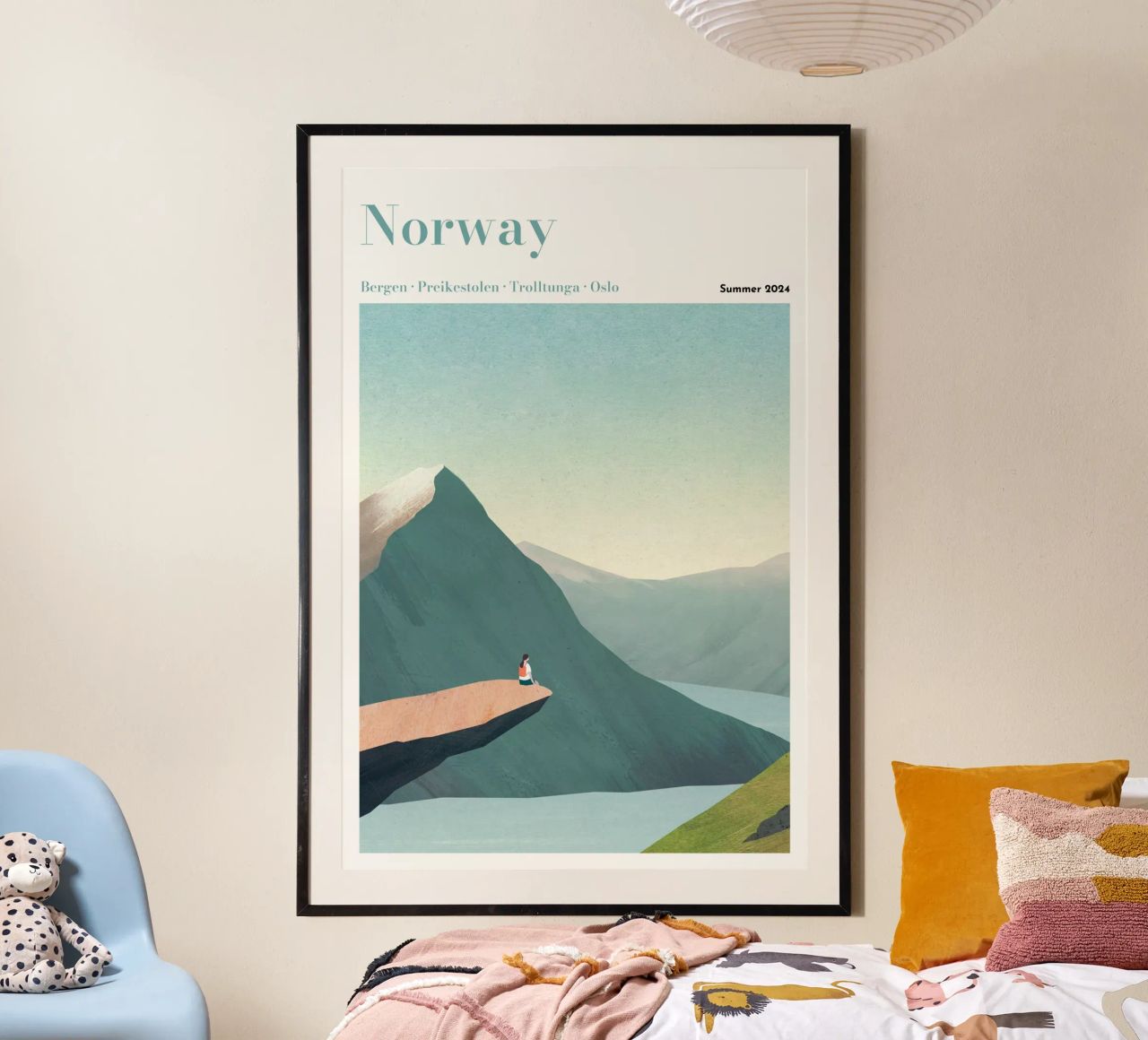 Personalisiertes Norwegen Reiseposter Poster von Henry Rivers