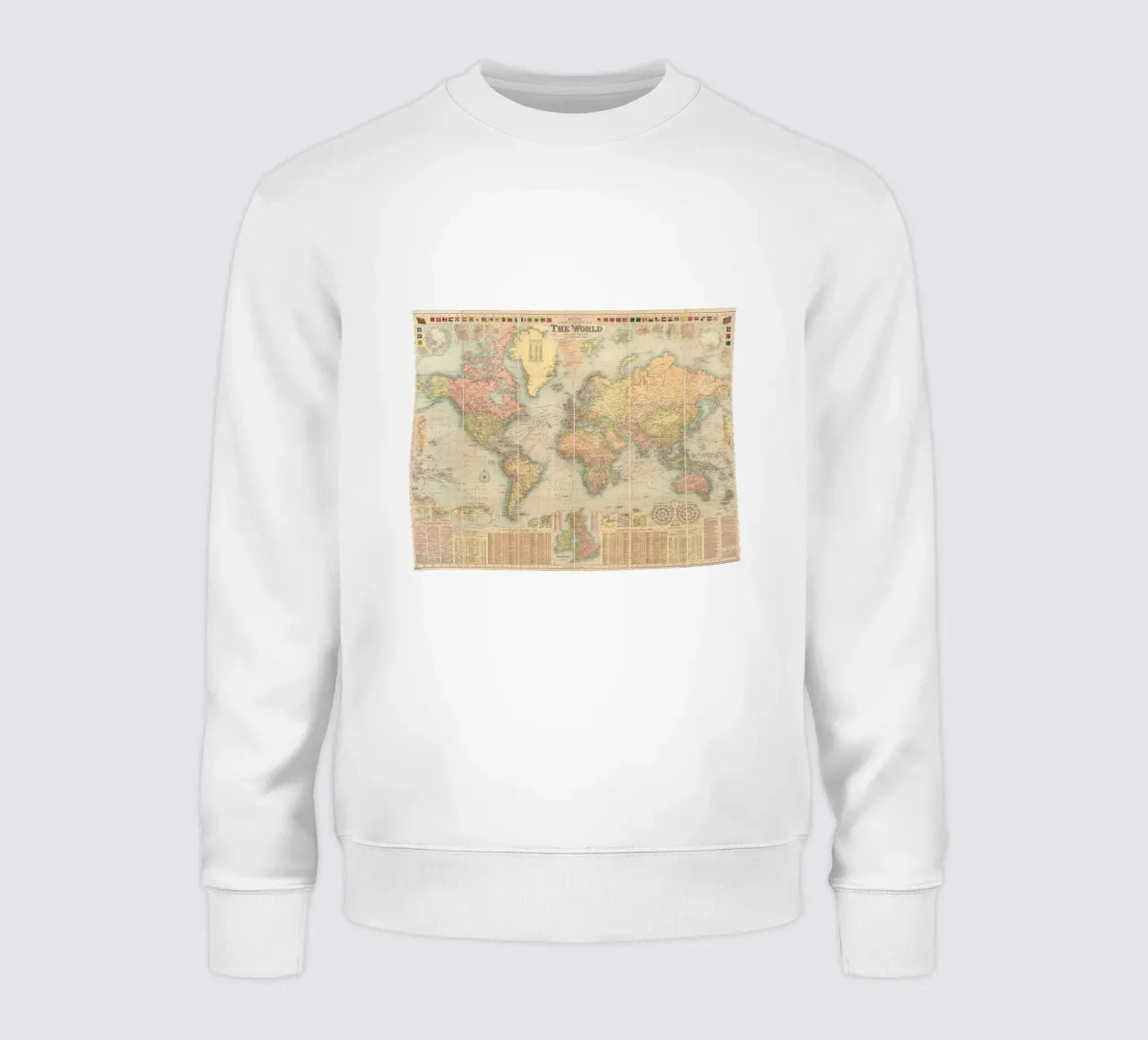 Bacon's world map created by G.W. Bacon in 1906. sweatshirt by 100 Historical Maps