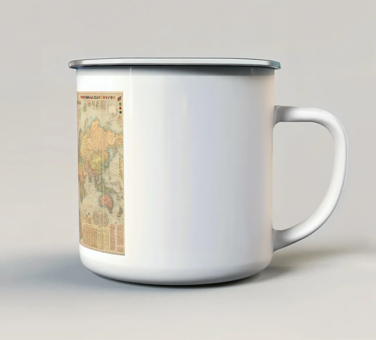 Mappa del mondo di Bacon creata da G.W. Bacon nel 1906. tazza in smalto da 100 Historical Maps
