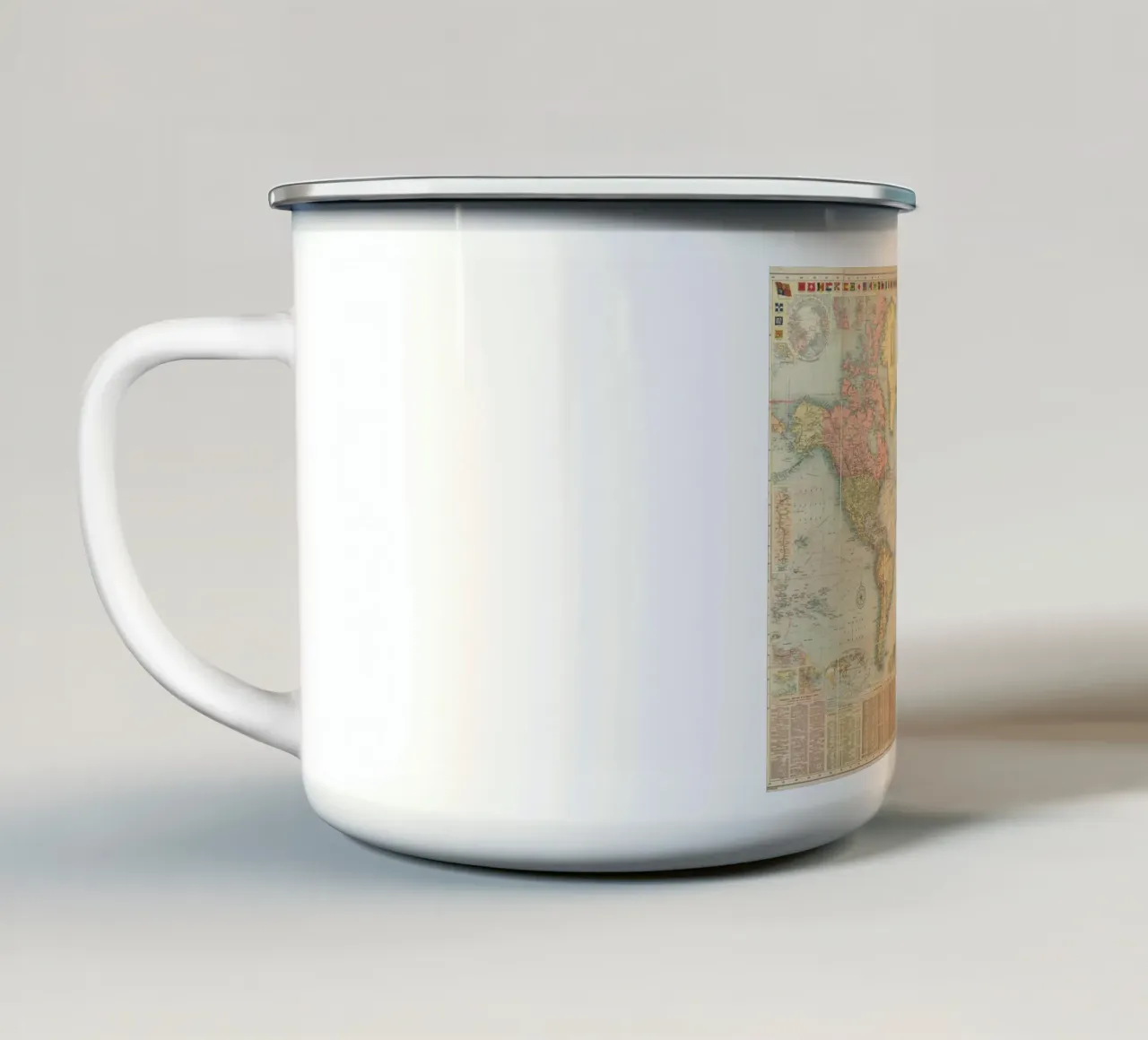 Mappa del mondo di Bacon creata da G.W. Bacon nel 1906. tazza in smalto da 100 Historical Maps