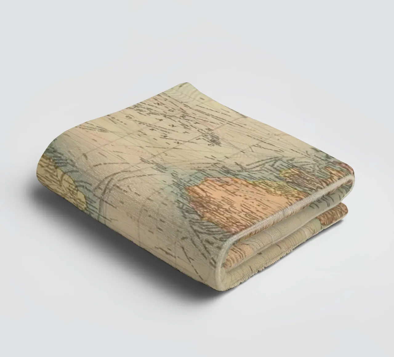 Bacon's world map created by G.W. Bacon in 1906. towel by 100 Historical Maps