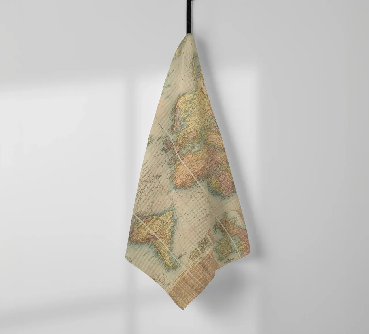Bacon's world map created by G.W. Bacon in 1906. tea towel by 100 Historical Maps