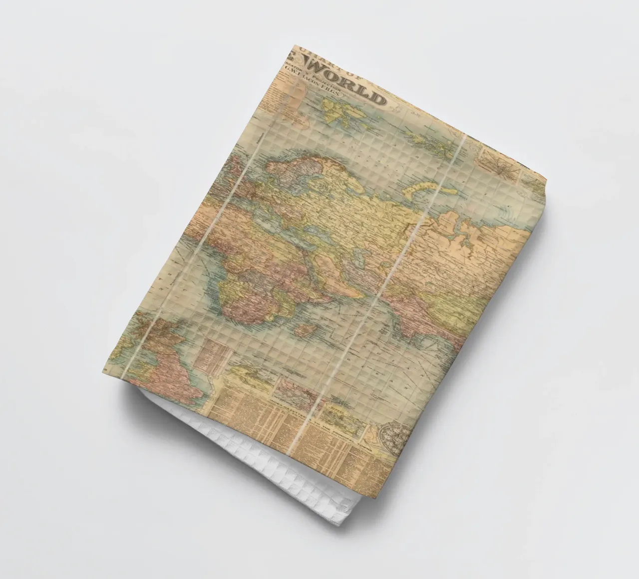 Bacon's world map created by G.W. Bacon in 1906. tea towel by 100 Historical Maps