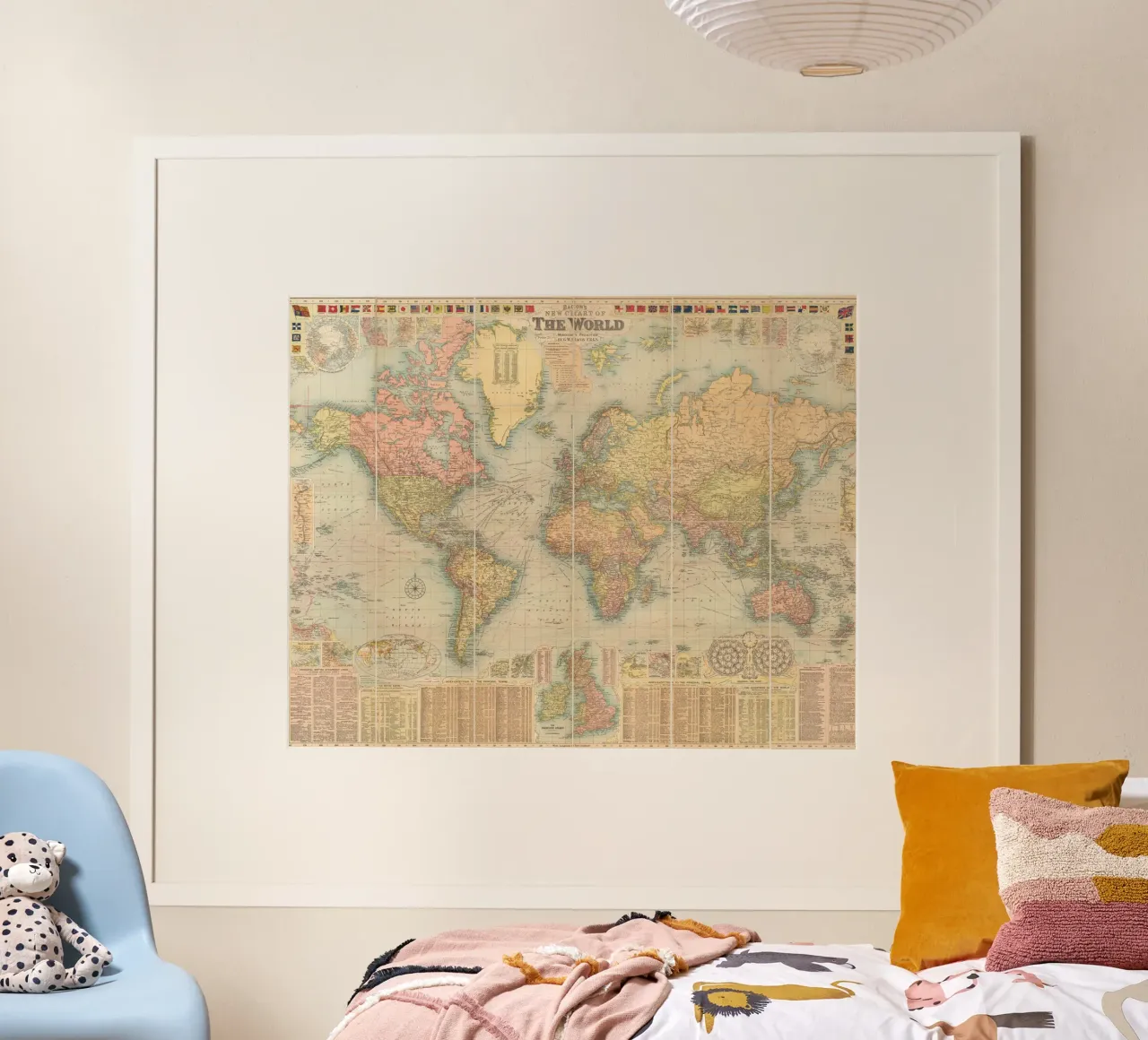 Bacon's world map created by G.W. Bacon in 1906. hahnemühle by 100 Historical Maps