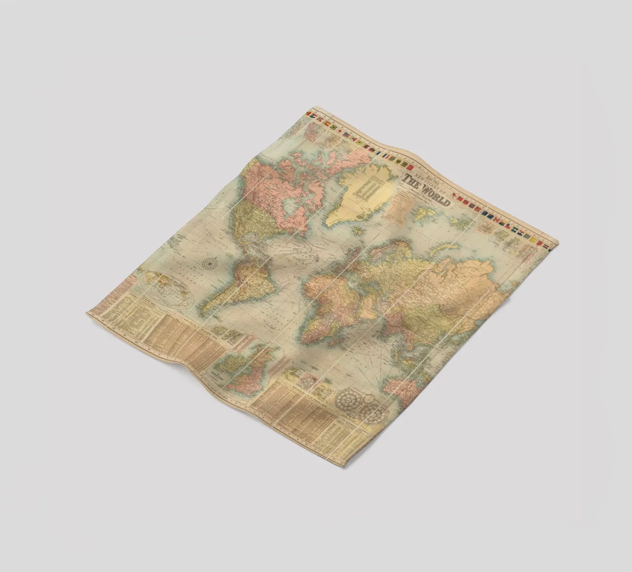 Bacon's world map created by G.W. Bacon in 1906. fleece blanket by 100 Historical Maps